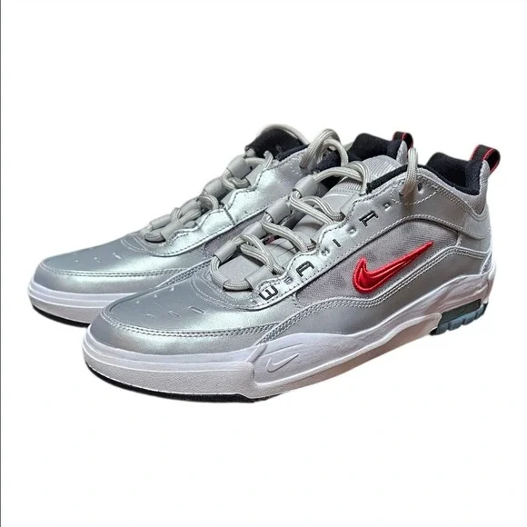 Nike SB Air Max Ishod Wair SB Silver Bullet Red Men's 10.5 Skate Shoes New
